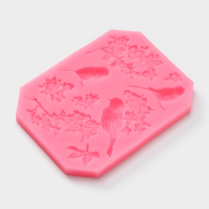 Молд Доляна «Птицы», силикон, 11,5×9 см, цвет розовый Молд Доляна «Птицы», силикон, 11,5×9 см, цвет розовый