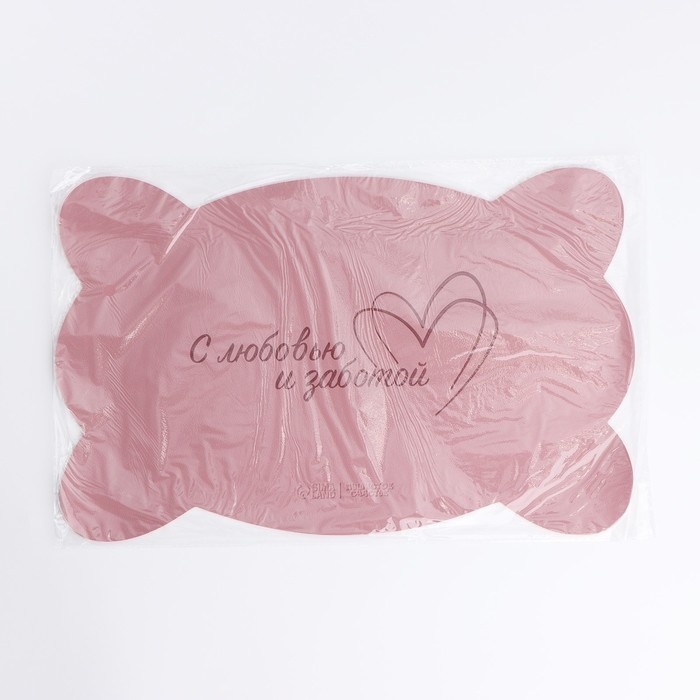 Коврик под миску форменный &laquo;Кость&raquo;, 39,5 х 25 см, розовый