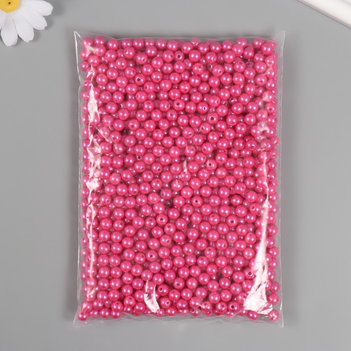 Набор бусин "Жемчуг" d 8 мм, 250 гр, розовый