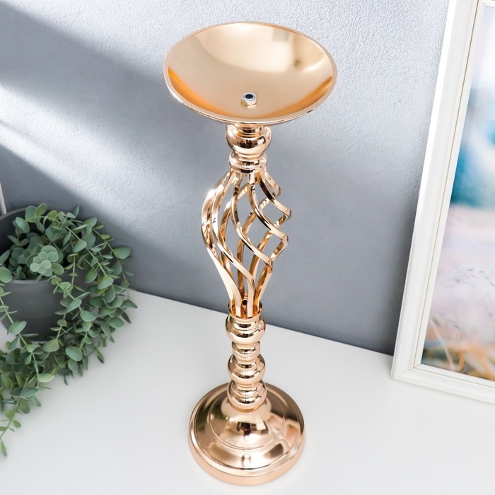 Подсвечник металл на 1 свечу Подсвечник металл на 1 свечу "Сплетение" золото 54х12х12 см