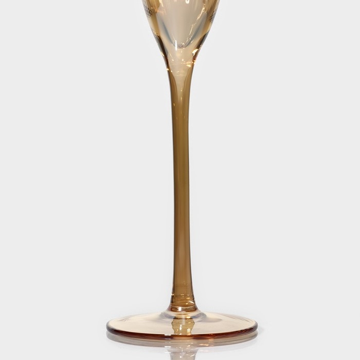 Набор бокалов для шампанского стеклянный Magistro «Иллюзия», 180 мл, 5,5×27,5 см, 6 шт, цвет золотой Набор бокалов для шампанского стеклянный Magistro «Иллюзия», 180 мл, 5,5×27,5 см, 6 шт, цвет золотой