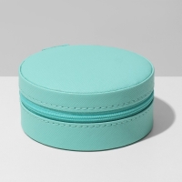 Органайзер для хранения украшений &laquo;Шкатулка портативная круг&raquo;, 9,8&times;9,8&times;4,5 см, цвет голубой