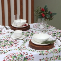 Скатерть Доляна "Хвойный узор" 145*180 см, 100% п/э