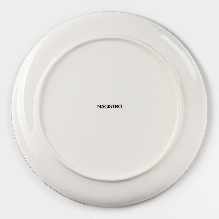 Тарелка фарфоровая обеденная Magistro «Церера», d=20,3 см, цвет белый Тарелка фарфоровая обеденная Magistro «Церера», d=20,3 см, цвет белый