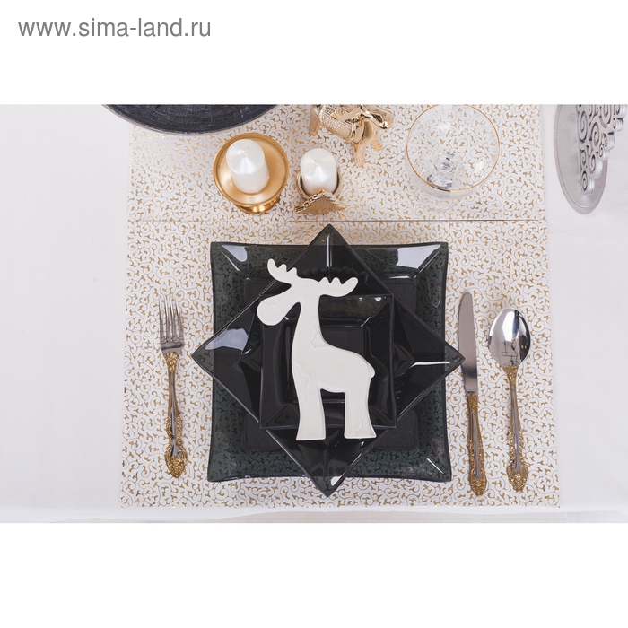 Набор столовых приборов &laquo;Тройка&raquo;, 18 предметов, толщина 2 мм, художественная роспись по нитрид-титановому покрытию