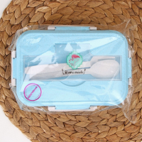 Ланч - бокс пластиковый Доляна &laquo;Фламинго&raquo;, 22&times;16&times;7,5 см, 2 отделения, вилка, ложка, цвет МИКС