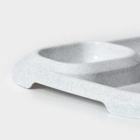 Блюдо для шашлыка с соусницей 30,3&times;21&times;2,5 см, цвет мрамор