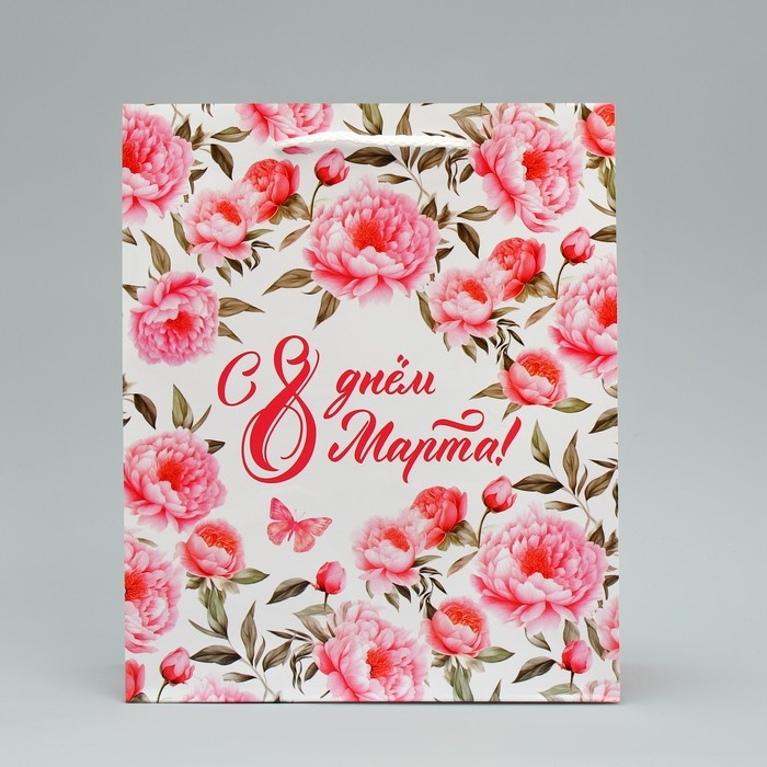 Пакет подарочный ламинированный, упаковка, &laquo;8 марта&raquo;, ML 21 х 25 х 8 см
