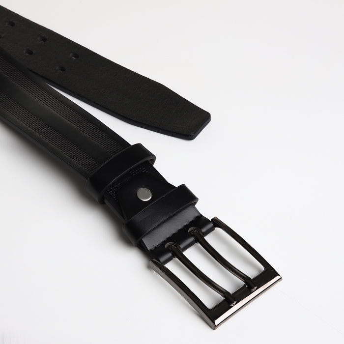 Ремень мужской, ширина 4 см, винт, пряжка металл, цвет чёрный Ремень мужской, ширина 4 см, винт, пряжка металл, цвет чёрный