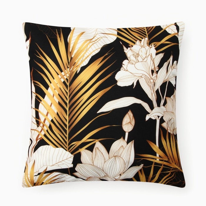 Чехол на подушку Этель Чехол на подушку Этель "Dark tropics" 40х40 см, велюр, 100% п/э