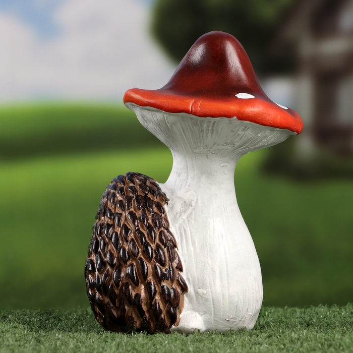 Садовая фигура Садовая фигура "Ежик под мухомором" 8х11х19см
