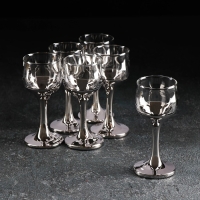 Набор рюмок &laquo;Поло&raquo;, 55 мл, 6 шт, цвет серебряный