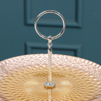 Блюдо 2-х ярусное «Барокко», d=21/28 см, цвет золотой с розовый Блюдо 2-х ярусное «Барокко», d=21/28 см, цвет золотой с розовый