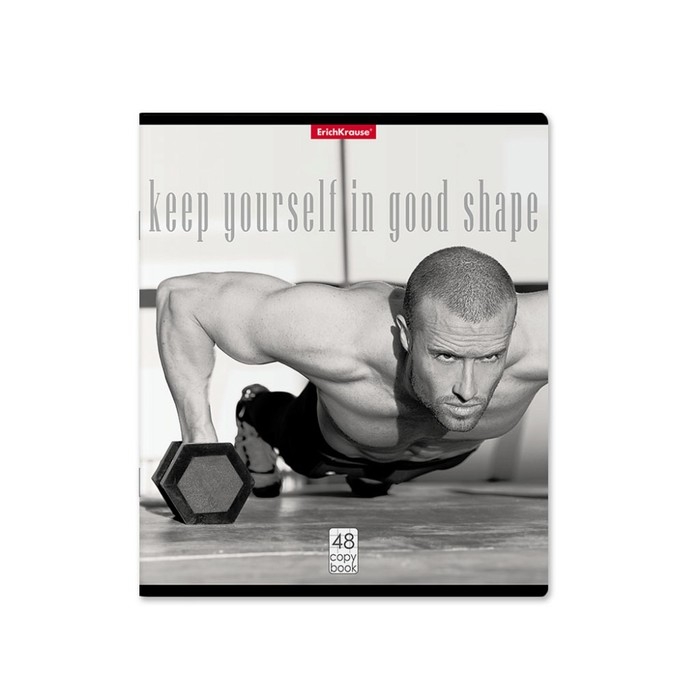 Тетрадь 48 листов в клетку, ErichKrause Тетрадь 48 листов в клетку, ErichKrause "Будь в форме", обложка мелованный картон, блок офсет 100% белизна, МИКС (1 вид в спайке)