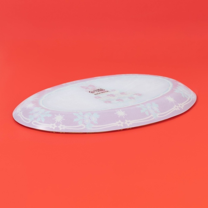 Блюдо стеклянное овальное Доляна «Новогодняя ель», 30×21 см Блюдо стеклянное овальное Доляна «Новогодняя ель», 30×21 см