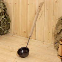 Ковш-черпак 0,2 л, с деревянной ручкой Ковш-черпак 0,2 л, с деревянной ручкой