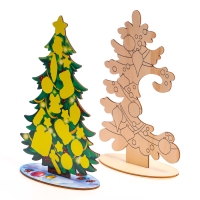 Роспись по дереву на новый год. Игровой набор для детей &laquo;Нарядные елочки&raquo;, новогодний набор для творчества