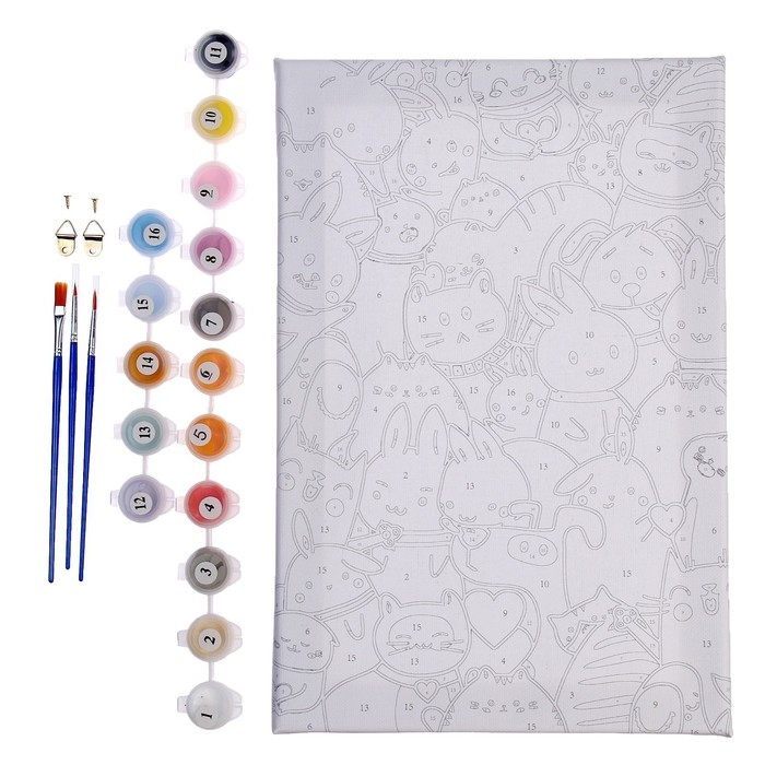 Картина по номерам на холсте с подрамником &laquo;Мультяшный паттерн&raquo;, 20х30 см