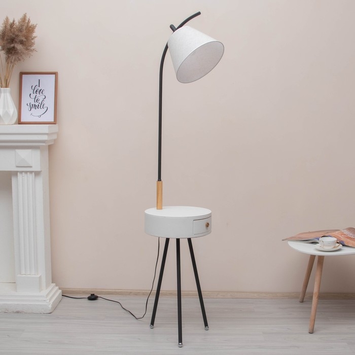 Торшер с ящиком "Лолита" Е27 белый 35х35х156см