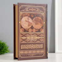 Сейф дерево книга кожзам "Атлас Мира"21х13х5 см