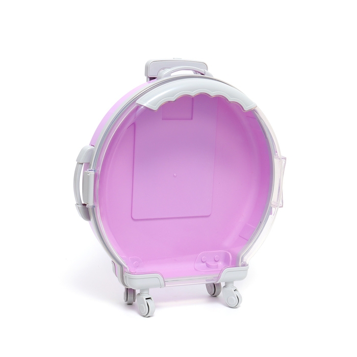Набор косметики для девочки Набор косметики для девочки "Чемодан на колёсах", сиреневый, с накладными ногтями