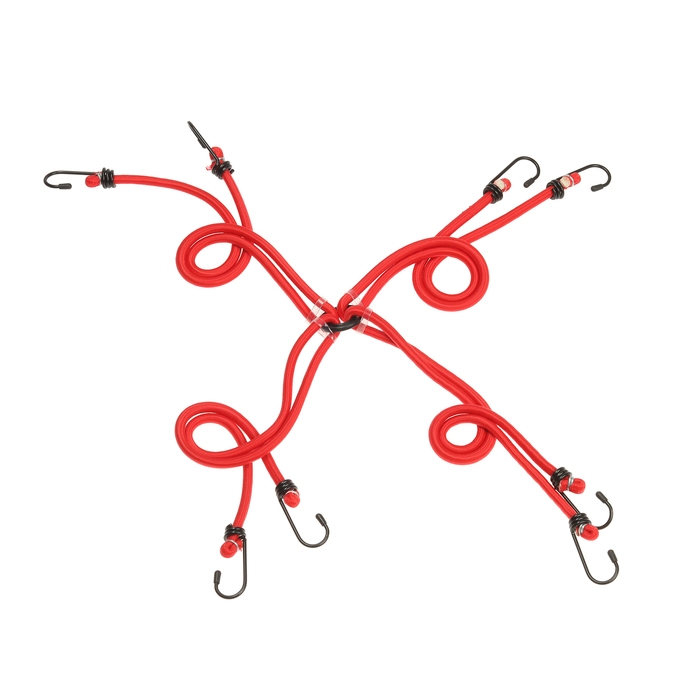 Резинка для крепления багажа Резинка для крепления багажа "Паук" 80 см, d8 мм, металлические крючки, набор 4 шт