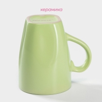 Кружка керамическая Доляна «Пастель», 280 мл, цвет зелёный Кружка керамическая Доляна «Пастель», 280 мл, цвет зелёный