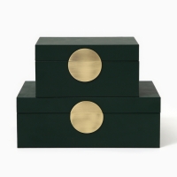 Шкатулка для украшений &laquo;Изумруд&raquo; экокожа, набор 2 шт.