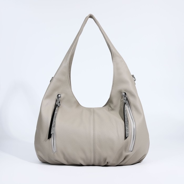 Сумка-мешок на молнии, 3 наружных кармана, цвет серый Сумка-мешок на молнии, 3 наружных кармана, цвет серый