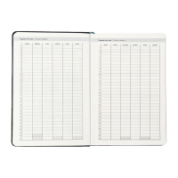 Ежедневник недатированный ESCALADA А5, 160 листов, твердая обложка, искуственная кожа, блок, тиснение, блок 70г/м2, чёрный