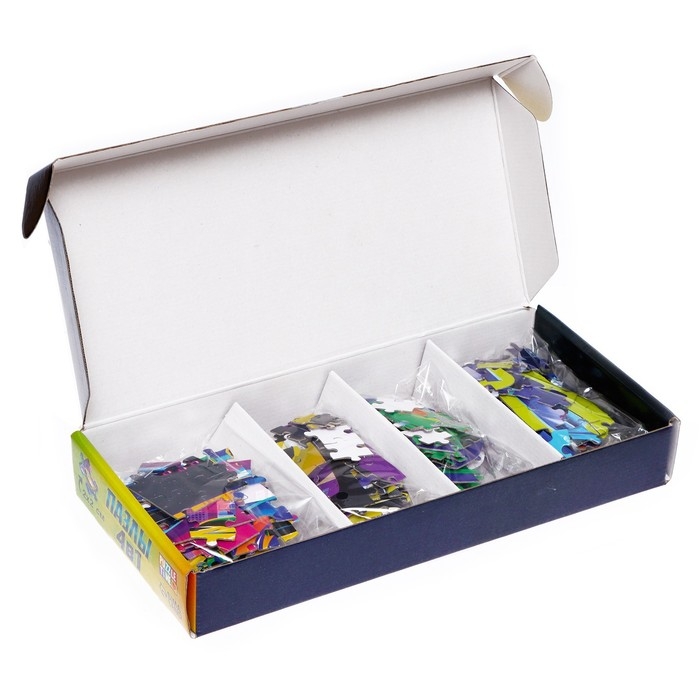 Набор с фигурными пазлами 4 в 1 &laquo;Ночные гонки&raquo;