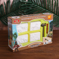 Набор археолога &laquo;Динозавры&raquo;, серия: 4 брикета, молоток, долото