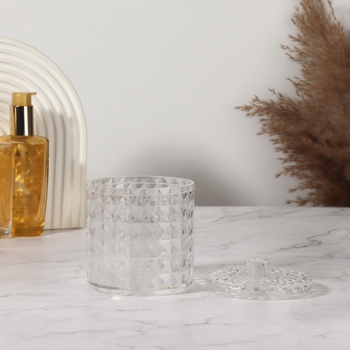 Органайзер для хранения, 1 секция, с крышкой, d = 10 &times; 12,5 см, цвет прозрачный