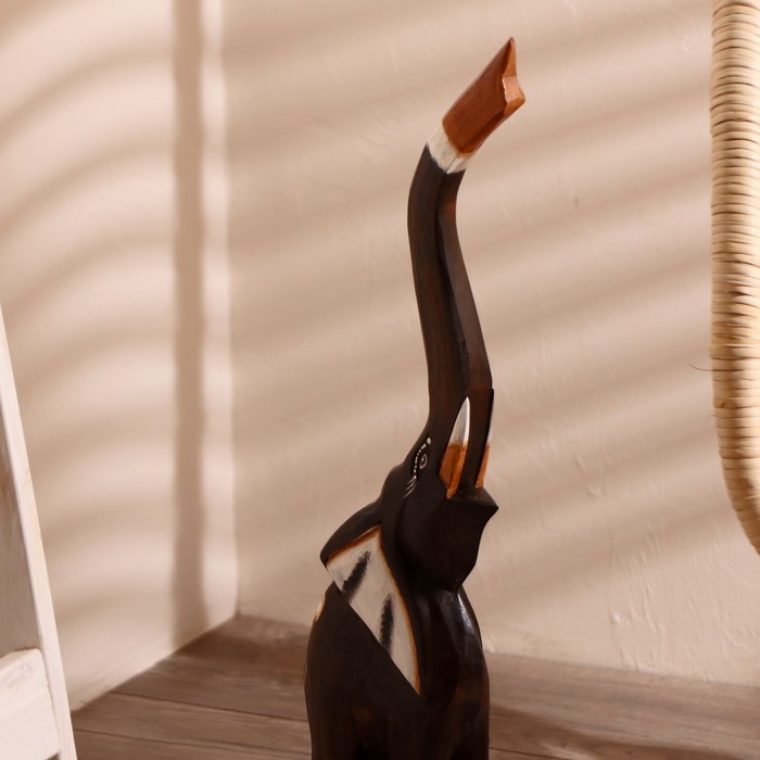 Сувенир дерево "Слон с цветком на спине" 60х15х7 см