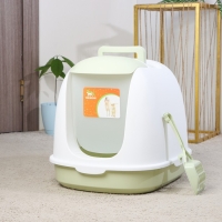 Туалет закрытый с совком, 47 х 40 х 39 см, бело-зеленый