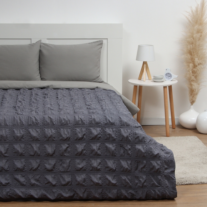 Покрывало LoveLife Texture: dark gray, 150*220&plusmn;5см, микрофайбер, 100% п/э