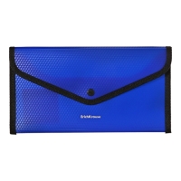 Папка-конверт на кнопке 260 х 140мм (Travel), 550 мкм, ErichKrause "Diamond Total Blue", обшитая, тиснение, непрозрачная, синяя Папка-конверт на кнопке 260 х 140мм (Travel), 550 мкм, ErichKrause "Diamond Total Blue", обшитая, тиснение, непрозрачная, синяя