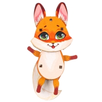Ёлочная игрушка - подвеска деревянная сборная &laquo;Новый год! Лиса&raquo;