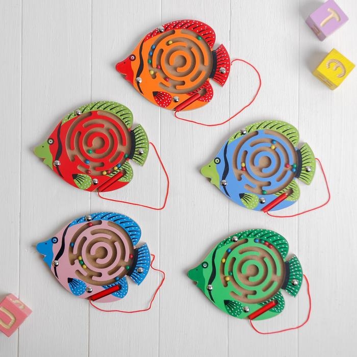 Лабиринт магнитный малый «Рыбка» цвета МИКС Лабиринт магнитный малый «Рыбка» цвета МИКС