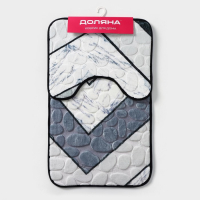 Коврики для ванной и туалета Доляна &laquo;Галька геометрическая&raquo;, 2 шт: 40&times;50 см, 50&times;80 см, цвет МИКС