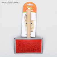 Пуходерка Wood большая широкая с каплями, 12 х 19 см, длинная деревянная ручка Пуходерка Wood большая широкая с каплями, 12 х 19 см, длинная деревянная ручка