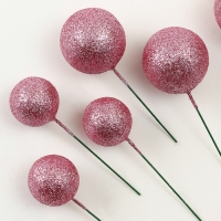 Набор топперов &laquo;Бусины&raquo;, набор 20 шт., цвет розовый