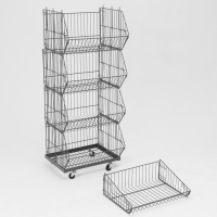 Накопитель разборный на колесах, 5 корзин, 50×43×147, цвет серый Накопитель разборный на колесах, 5 корзин, 50×43×147, цвет серый