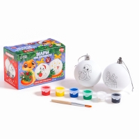 Ёлочные шары под раскраску на новый год «С Новым Годом! Змея», d = 5,5 см, новогодний набор для творчества Ёлочные шары под раскраску на новый год «С Новым Годом! Змея», d = 5,5 см, новогодний набор для творчества