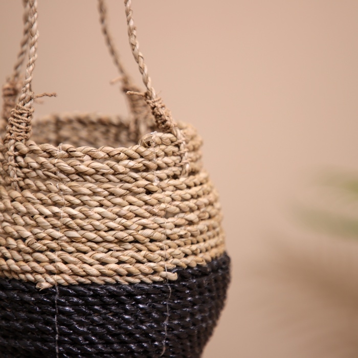 Кашпо плетёное, подвесное 15х15х60 см