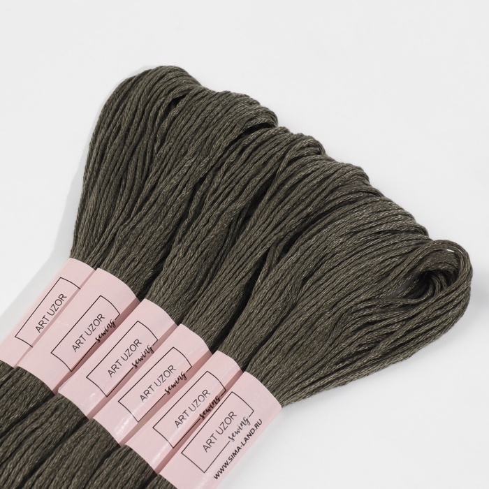 Набор ниток мулине №645, 8 &plusmn; 1 м, 6 шт, цвет тёмно-оливковый