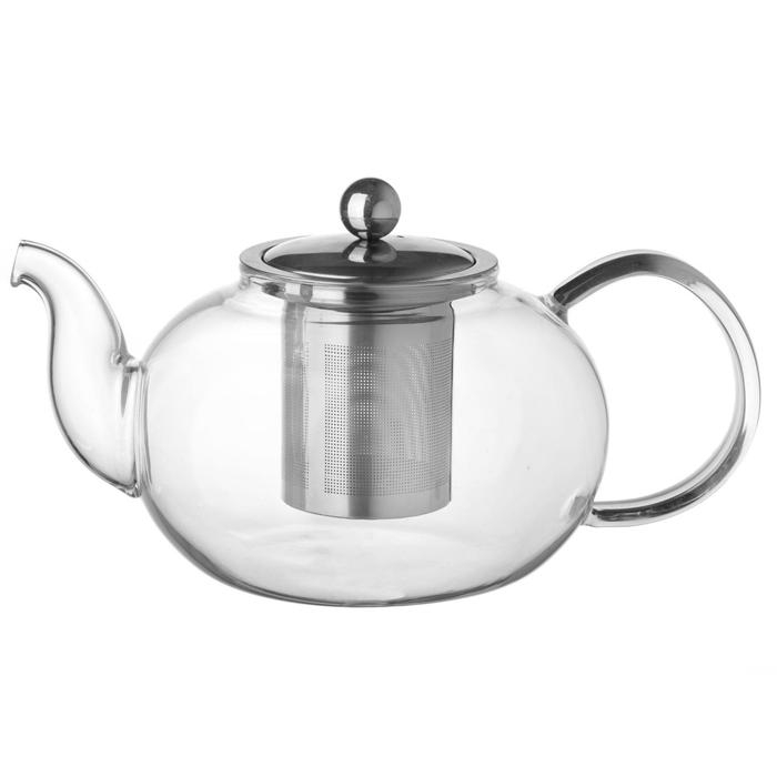 Чайник стеклянный заварочный с металлическим ситом &laquo;Калиопа&raquo;, 1 л