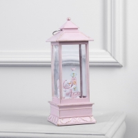 Светодиодная фигура &laquo;Фонарь со снеговиком&raquo; 10.5 &times; 28 &times; 10.5 см, пластик, батарейки ААх3 (не в комплекте), USB, свечение тёплое белое