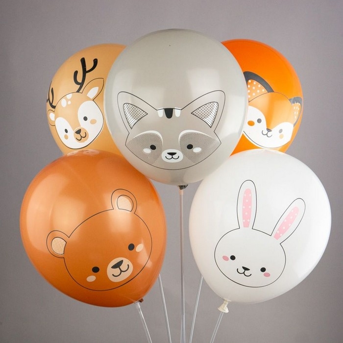 Шар латексный 12" &laquo;Лесные друзья&raquo; пастель МИКС , 2ст., набор 25 уп.