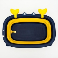 Ванночка детская складная со сливом, &laquo;Краб&raquo;, 67 см., цвет синий/желтый